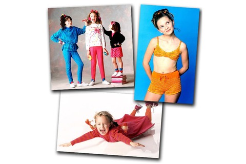 Musas contemporâneas: Katherine Heigl, Mischa Barton e Hayden Panettiere (em sentido horário), em campanhas infantis dos anos 90    
