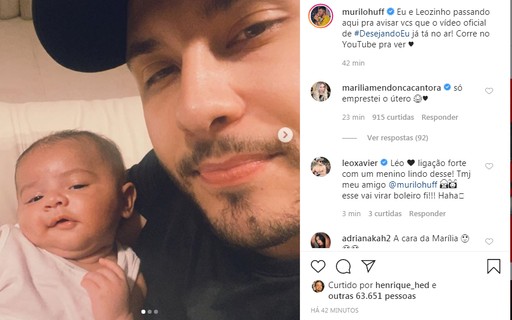 Murilo Huff posa com Leo e MarÃ­lia MendonÃ§a diz: "SÃ³