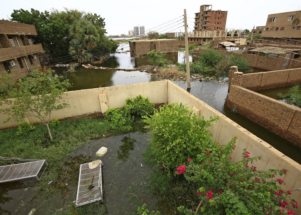 Chuvas fazem Nilo atingir recorde histórico e causam inundações no Sudão — Foto: Ashraf Shazly/AFP