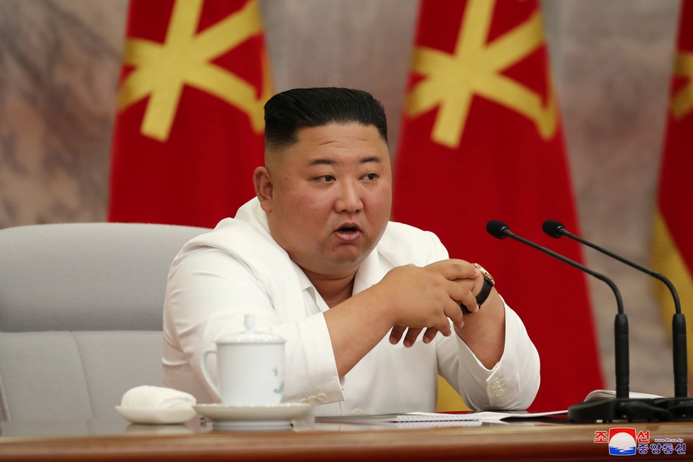 Kim Jong Un em vídeo divulgado em julho de 2020 — Foto: KCNA via REUTERS