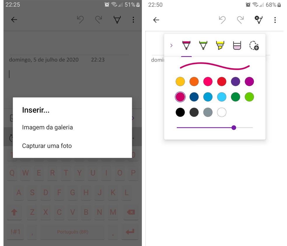 OneNote: download do app permite adicionar magens, desenhos e anexos às notas — Foto: Reprodução/Graziela Silva