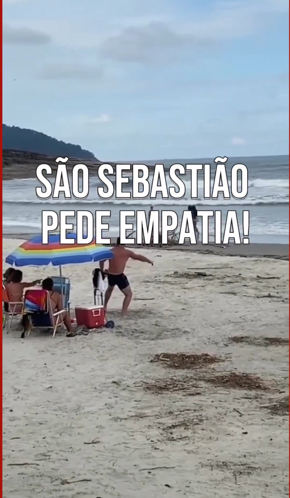 Após mortes por deslizamento, homem dança na praia em São Sebastião. — Foto: Reprodução/Redes Sociais