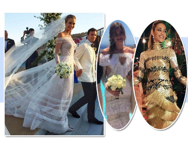 Ana Beatriz Barros usou três vestidos: Valentino (à esquerda), Alessandra Rich e Naeem Khan (Foto: Reprodução/Instagram)