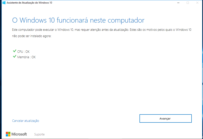Iniciando a atualização via Assistente de Atualização do Windows 10 (Foto: Reprodução/Edivaldo Brito)