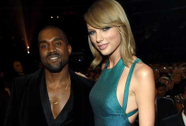 Kanye West e Taylor Swift posaram juntos no Grammy 2015 mostrando que tinham feito as pazes (Foto: Getty Images)