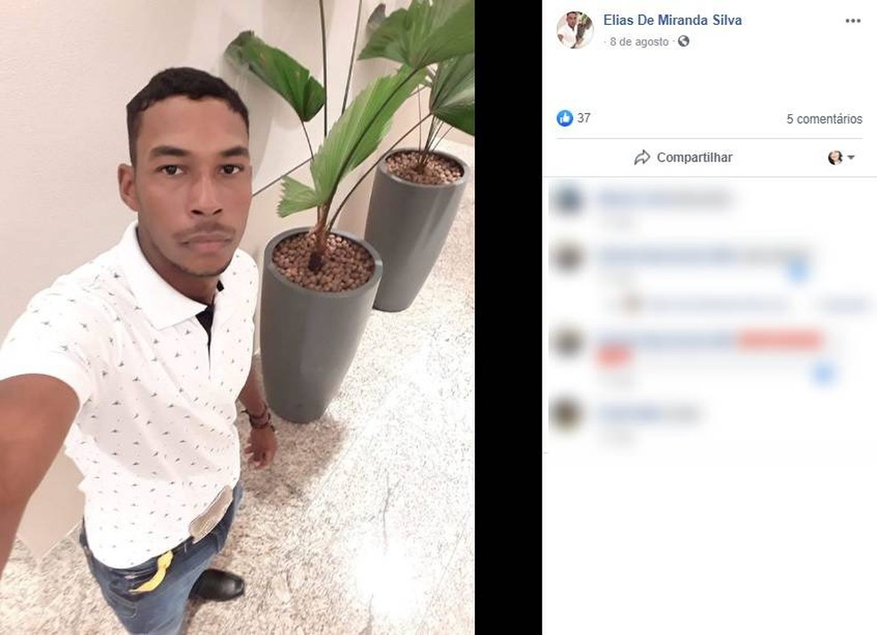 Elias de Miranda Silva, 27 anos, foi morto — Foto: Facebook/ Reprodução