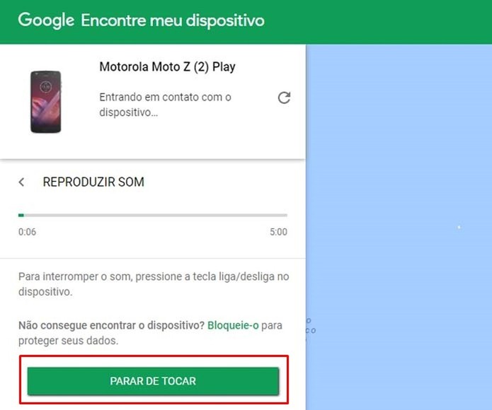 O Google permite que o dispositivo toque por até cinco minutos (Foto: Reprodução/Taysa Coelho) O Google permite que o dispositivo toque por até cinco minutos (Foto: Reprodução/Taysa Coelho)