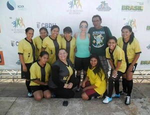 Time feminino de futebol7 da UFFR estreou com bronze na Liga do Desporto Universitário (Foto: Ascom/Fuer)