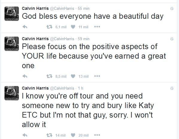 Calvin Harris no Twitter (Foto: Reprodução)