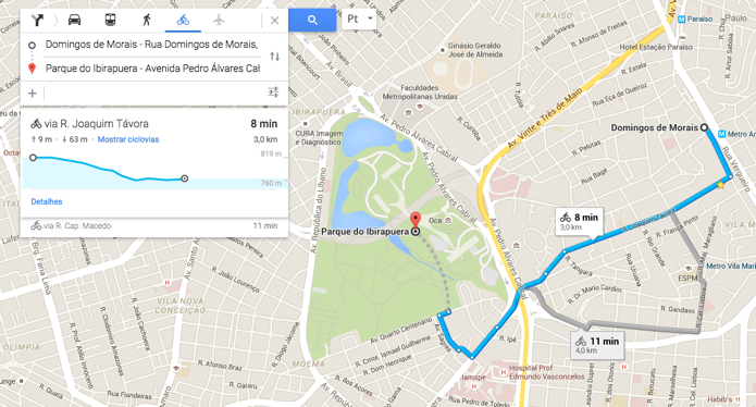 Google Maps passa a mostrar rotas de bicicleta em 4 cidades brasileiras (Foto: Reprodu??o/Paulo Alves)