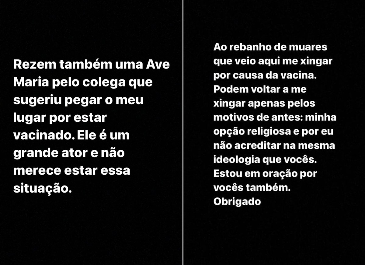 Julian Cazarré se pronuncia sobre polêmica envolvendo vacina de Covid-19 (Foto: Reprodução / Instagram)