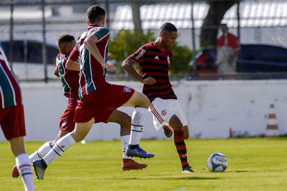 Flamengo e Fluminense empataram em 2 a 2 no primeiro jogo da final da Ta&ccedil;a Guanabara Sub-20 &mdash; Foto: Marcelo Cortes/ Flamengo/ Divulga&ccedil;&atilde;o