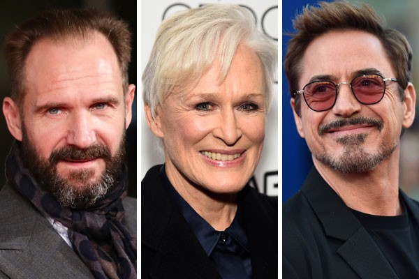 Ralph Fiennes, Glen Close e Robert Downey Jr. são alguns dos grandes nomes de Hollywood que ainda não ganharam uma estatueta dourada (Foto: Getty Images)
