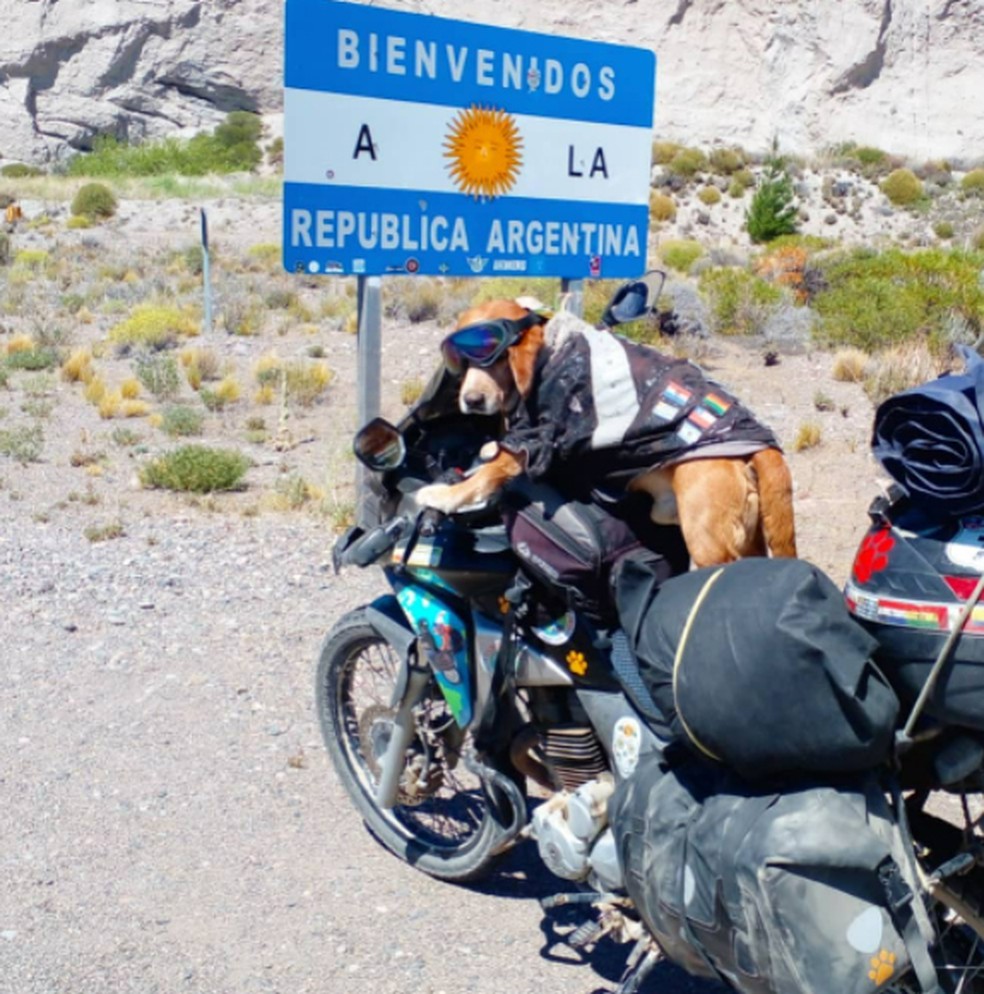 Térix na Argentina durante a viagem — Foto: Arquivo pessoal
