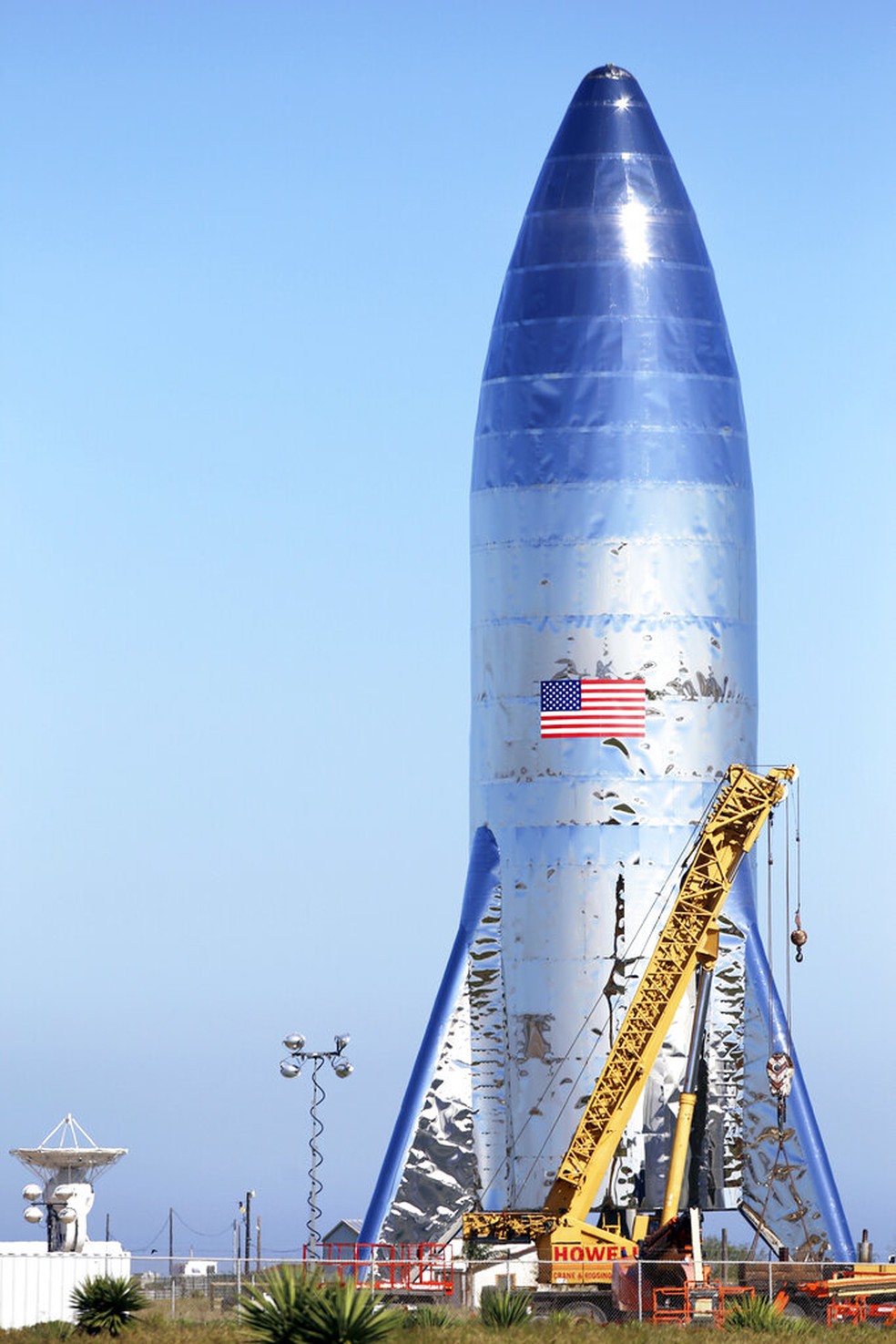 Foto de janeiro de 2019 mostra protótipo da Starship, da SpaceX — Foto: Miguel Roberts/The Brownsville Herald via AP, arquivo