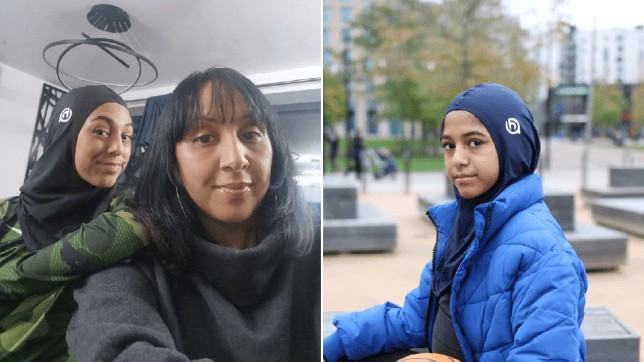 Nazira e a filha Malaika. Ao lado, menina usa criação da mãe empreendedora (Foto: Reprodução Facebook)