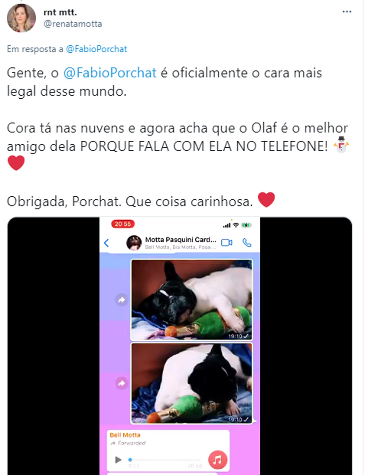 Fábio Porchat atende pedido para fãs mirins de Olaf (Foto: Reprodução/Twitter)
