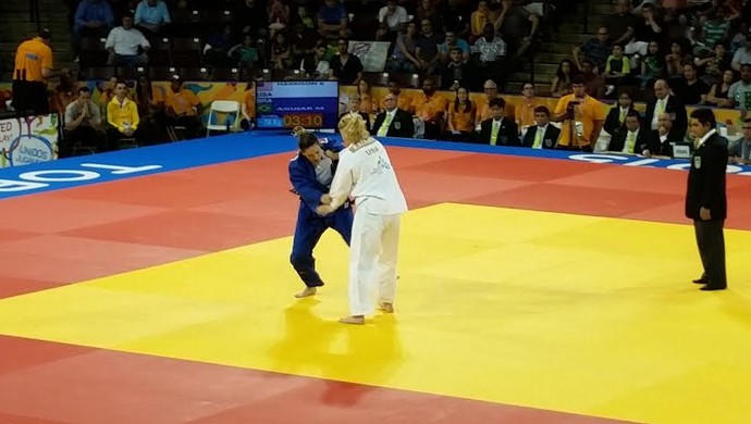 Kayla Harrison x Mayra Aguiar jud&ocirc; (Foto: GloboEsporte.com)