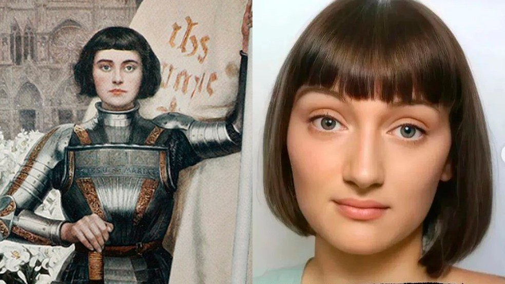 Joana d'Arc antes e depois — Foto: Reprodução e Reprodução/Hidreley Diao