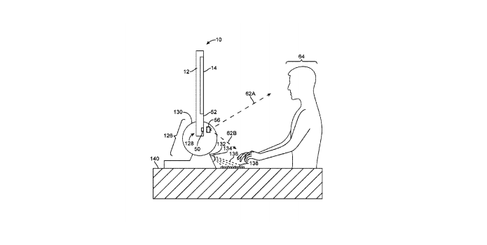 Patente da Apple descreve teclado holográfico para iMac (Foto: Reprodução/US Trademark & Patent Office)