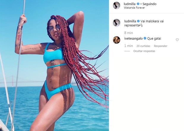 Ludmilla ganha elogio de Ivete Sangalo (Foto: Reprodução/Instagram)