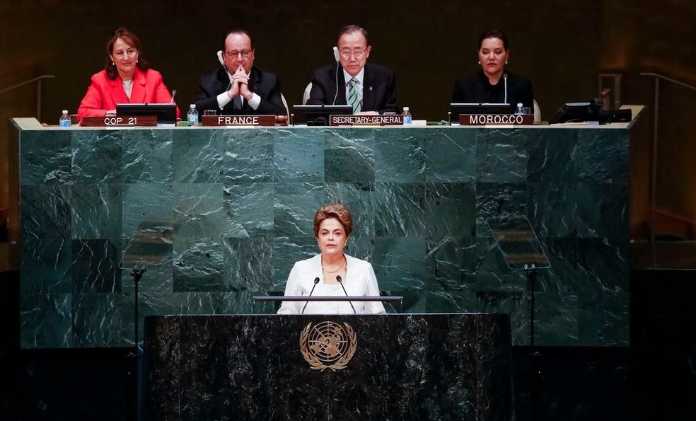 Dilma Rouseff discursa como presidente do Brasil, na ONU, em 2016 — Foto: Roberto Stuckert Filho/PR