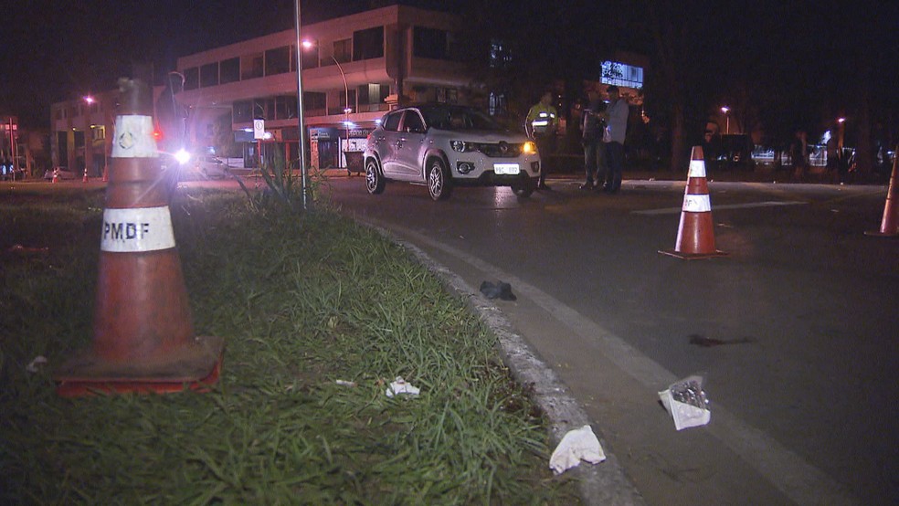 Local do atropelamento, na Asa Norte (Foto: TV Globo/Reprodução)