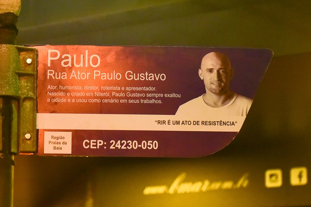 Prefeitura de Niterói começa a instalar placas da Rua Ator Paulo Gustavo (Foto: Marcello Sá Barretto/AgNews)