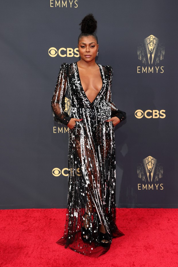 LOS ANGELES, CALIFORNIA - SEPTEMBER 19: Taraji P. Henson attends the 73rd Primetime Emmy Awards at L.A. LIVE on September 19, 2021 in Los Angeles, California. (Photo by Rich Fury/Getty Images) (Foto: Getty Images)