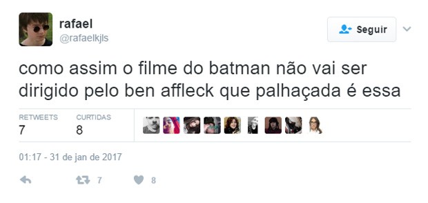 Fã lamenta saída de Ben Affleck da direção de filme solo de Batman (Foto: Reprodução)