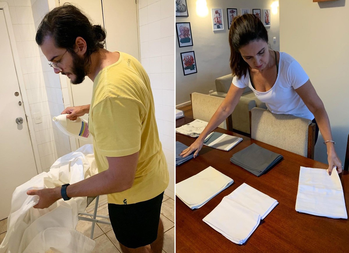 Túlio Gadêlha e Fátima Bernardes arrumam a casa juntos (Foto: Reprodução/Instagram)