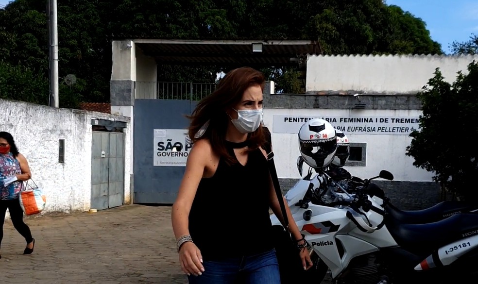 Suzane Richthofen deixa penitenciária em Tremebé — Foto: Laurene Santos/TV Vanguarda