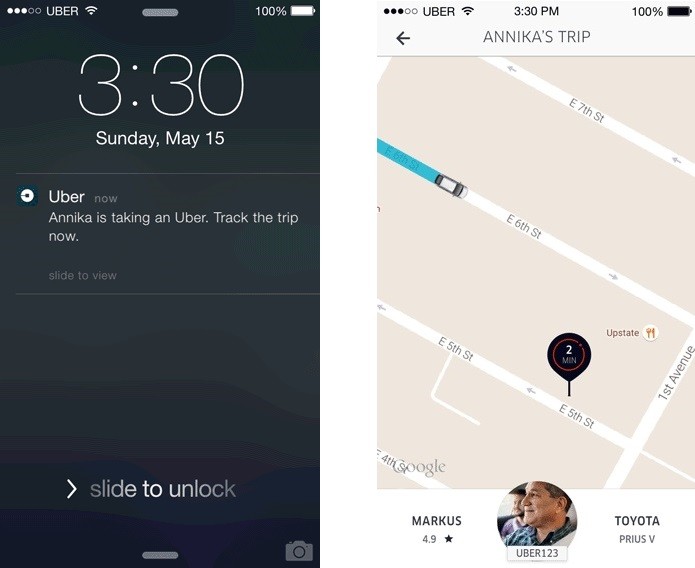 Funcionamento do Viagens Transparentes, novo recurso do Uber (Foto: Reprodução/Uber)