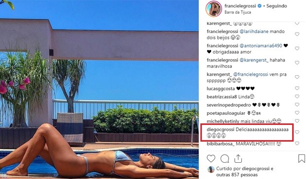 Franciele recebe elogio do marido, Diego (Foto: Reprodução/Instagram)