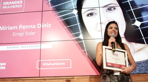 Miriam Penna Diniz, da Emap Solar. Ela foi consagrada a Grande Vencedora do Prêmio Grandes Mulheres 2017