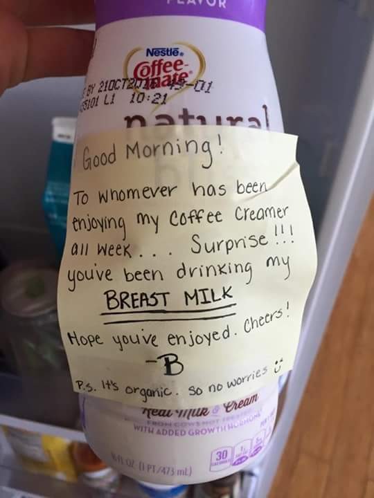 Bilhete deixado na embalagem de coffee cream (Foto: Reprodução - Facebook)