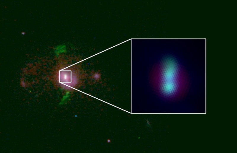 Um par de buracos negros em rota de colisão foi detectado a 2,5 bilhões de anos-luz da Terra (Foto: Astrophysical Journal Letters 2019)