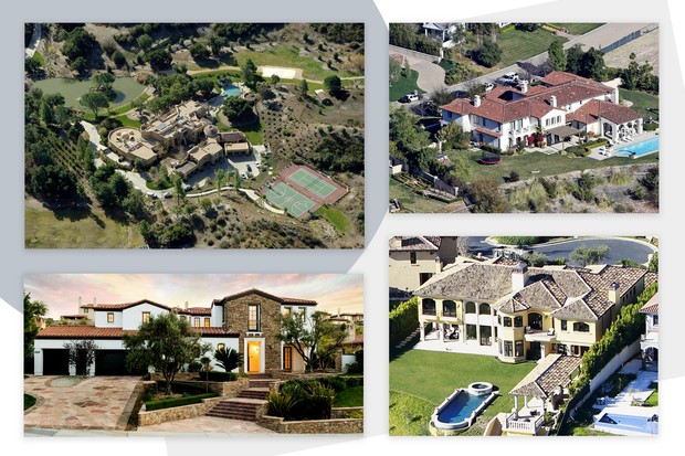 Will Smith, Justin Bieber, Kylie Jenner e Kim Kardashian são algumas das celebridades que vivem em Calabasas (Foto: Reprodução)
