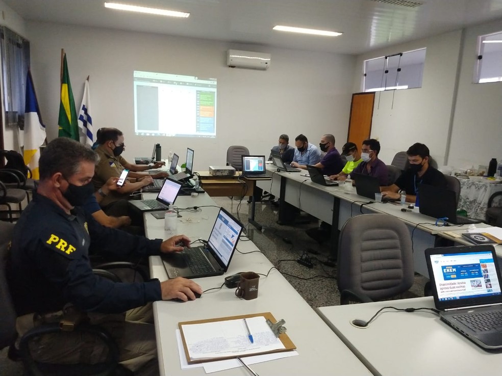 Segundo o Sistema Integrado de Operações monitorou escolas durante o Enem — Foto: Divulgação/SSP