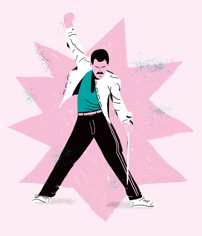 Freddie Mercury (Ilustração: Rodrigo Fortes) (Foto: Freddie Mercury (Ilustração: Rodrigo Fortes))