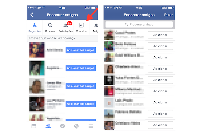 Adicionando no Facebook novos contatos da agenda do iOS (Foto: Reprodução/Marvin Costa)
