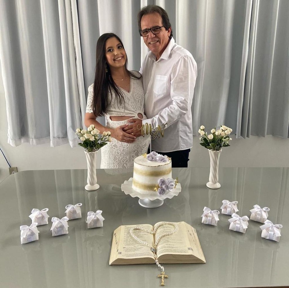 Dia do casamento civil de Nixon e Maria Eduarda, em junho de 2021 � Foto: Nixon Motta/Arquivo Pessoal