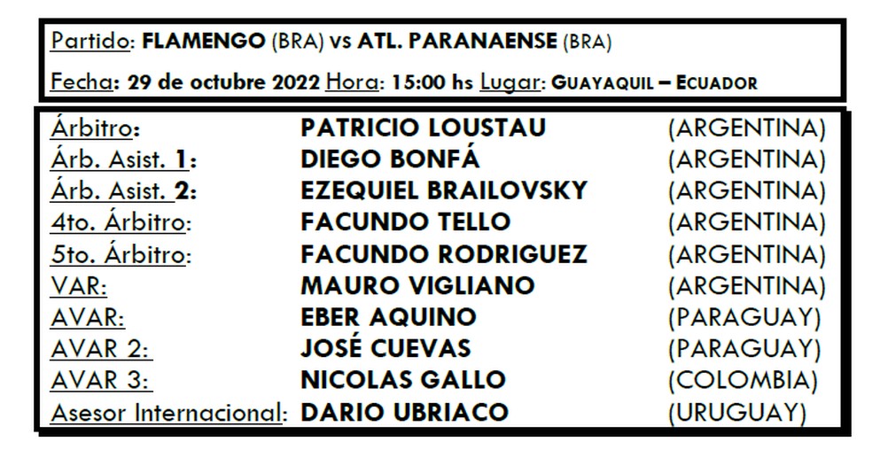 &Aacute;rbitros de decis&atilde;o da Libertadores &mdash; Foto: Divulga&ccedil;&atilde;o: Conmebol