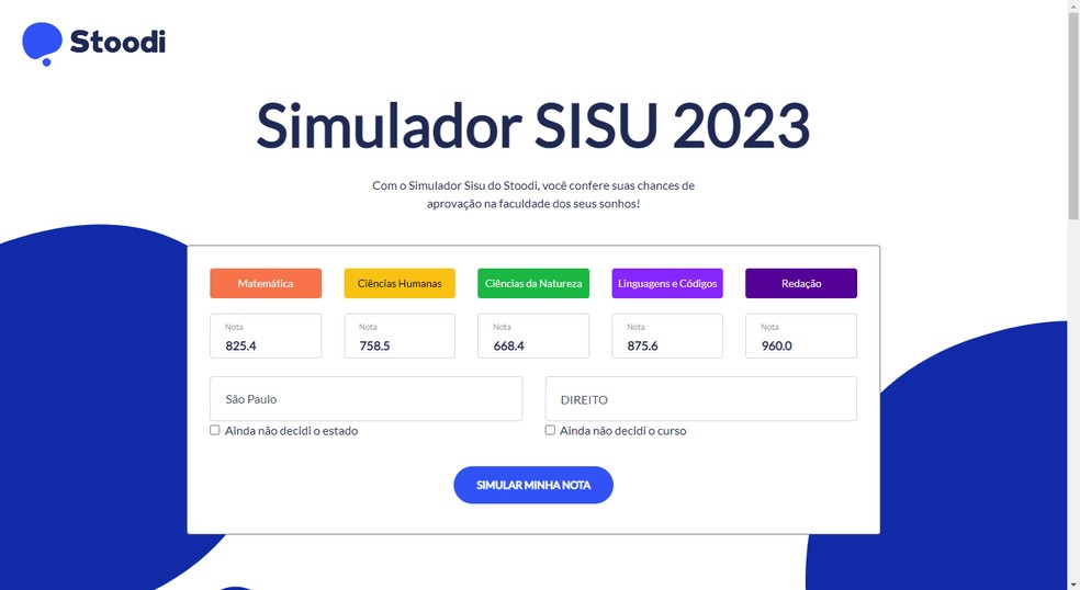 Simulador SISU: Descomplica, Geekie Games, Nota de Corte – No Poder