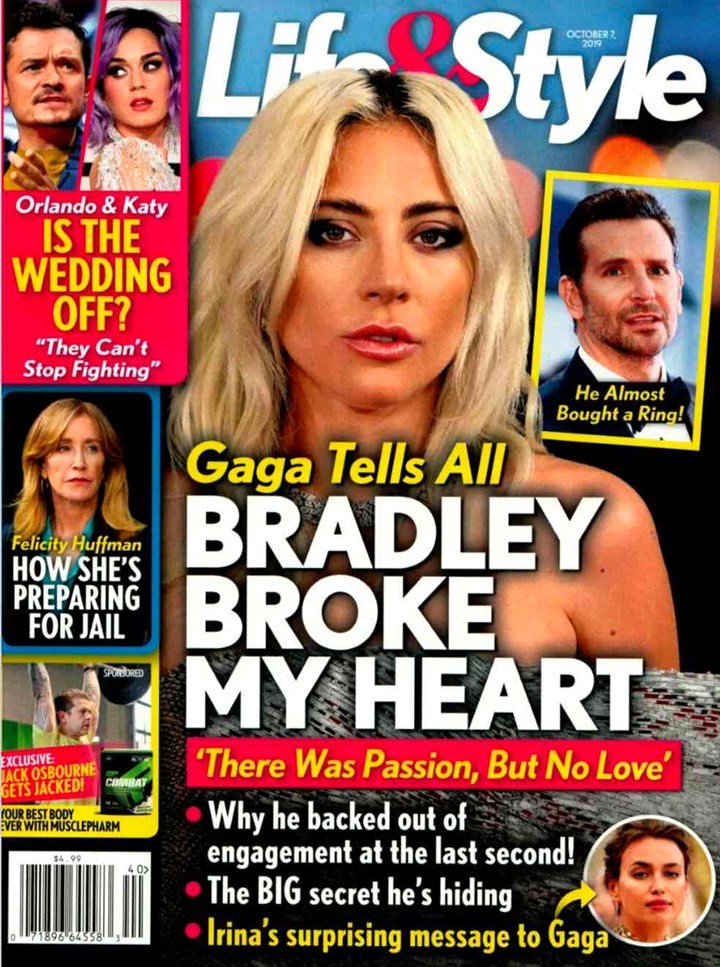 A capa da revista Life and Star expondo os segredos do término do romance secreto de Lady Gaga e Bradley Cooper (Foto: Divulgação)