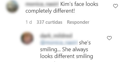 Seguidora apontou que o rosto de Kim Kardashian está diferente na nova foto (Foto: Reprodução / Instagram)