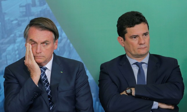 Jair Bolsonaro e Sergio Moro no lançamento da campanha "Agenda Positiva Regional"