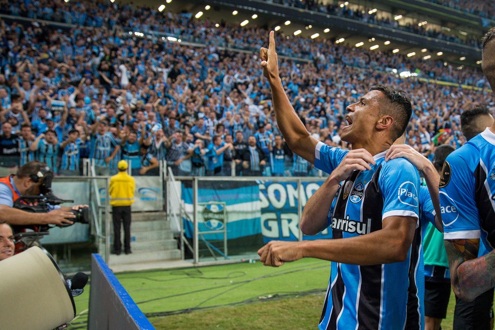 Cícero fez o gol na vitória sobre o Lanús, na Arena (Foto: Lucas Uebel/Divulgação Grêmio)