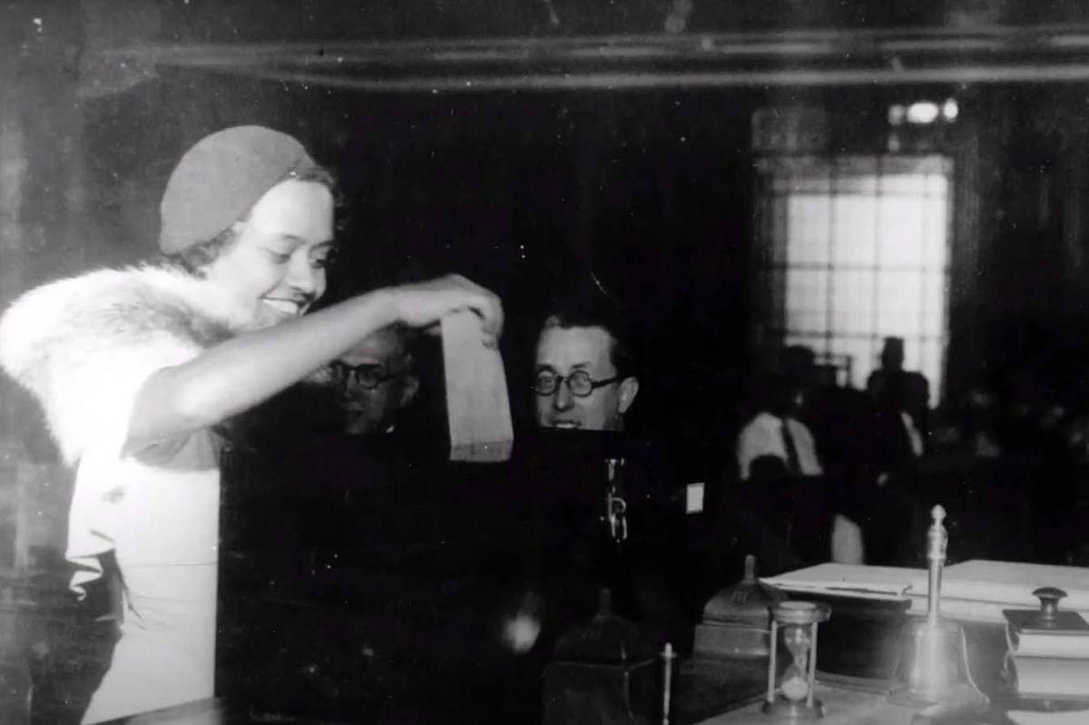 Almerinda Farias Gama, a única mulher a votar e ser votada nas eleições dos deputados classistas da classe trabalhadora para a Assembleia Constituinte de 1933 (Foto: CPDOC/FGV)