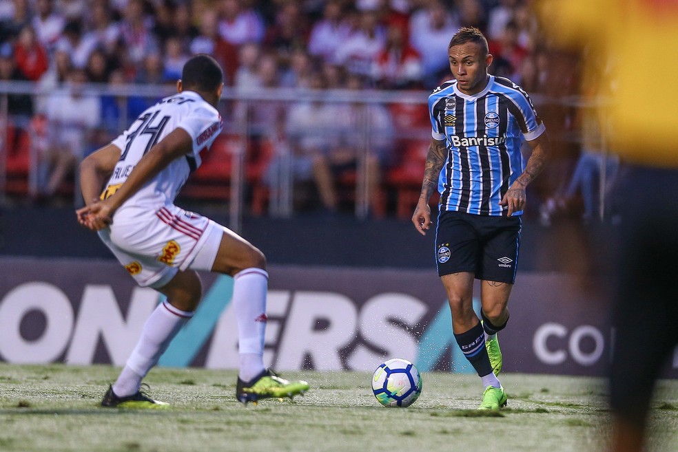 Everton fez o gol do Grêmio contra o São Paulo — Foto: Lucas Uebel / Grêmio, DVG